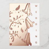 ブルーベルとバタフライの箔押し招待状 箔招待状 (正面)