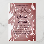 ブルーベルとバタフライの箔押し招待状 箔招待状 (裏面)