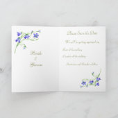 ブルーベルの花で日付カードを保存 案内状 (内部)