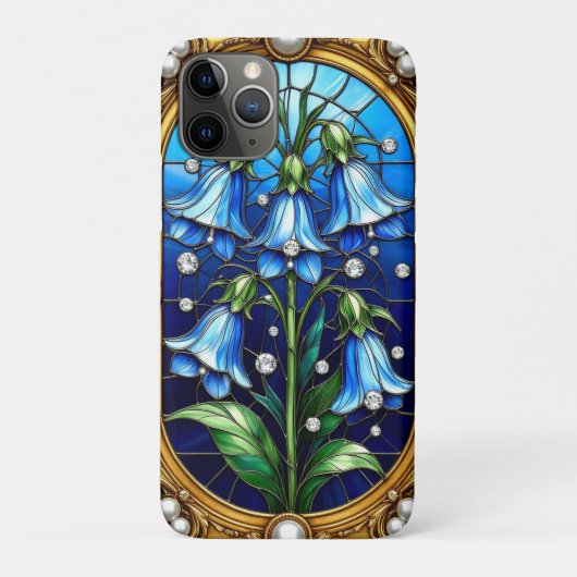 ブルーベルの花と金のフレームの装飾 Case-Mate iPhoneケース (裏)