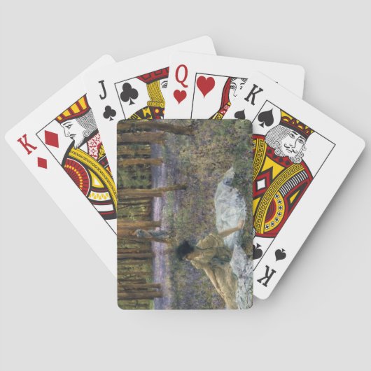 ブルーベルの花の森にいる女性たち トランプ (裏面)