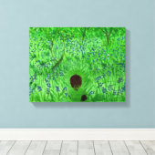 ブルーベルウッドヘッジホグ絵画ズ春ウッドランド キャンバスプリント (インサイチュ (ウッドフロア))