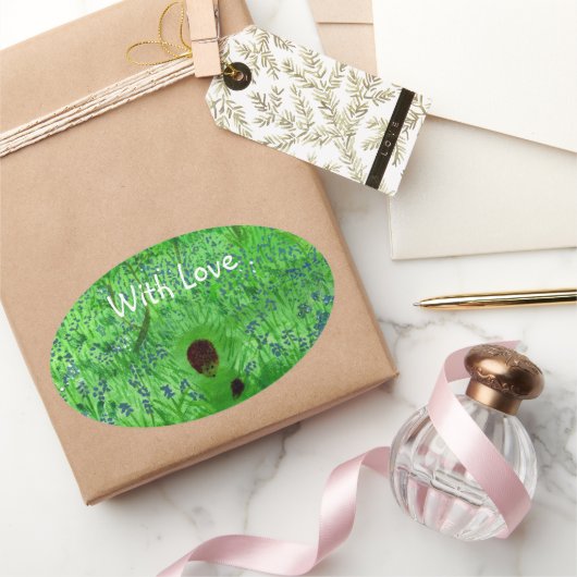 ブルーベルウッドヘッジホグ 楕円形シール (ギフト)