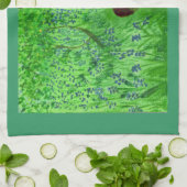 ブルーベルウッドランドヘッジホグ春グリーン キッチンタオル (折り畳み)