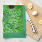 ブルーベルウッドランドヘッジホグ春グリーン キッチンタオル (四つ折り)