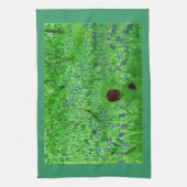 ブルーベルウッドランドヘッジホグ春グリーン キッチンタオル (縦)