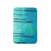 ブルーベルウッドランド抽象芸術アート バスマット (正面縦)