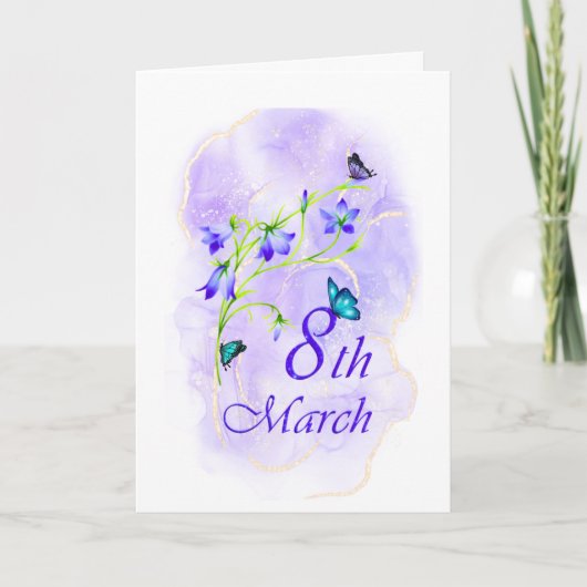 ブルーベルカスタマイズフラワーカー折り畳みグリーティングカード カード (正面)