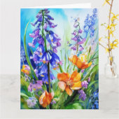 ブルーベルカラフルフラワーカード カード (黄色い花)