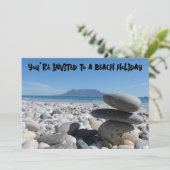 ブルーベルグビーチ テーブルマウンテン 積み重ねられた岩 招待状 (スタンド正面)