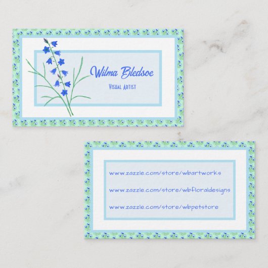 ブルーベルズアンドブルークロシーズパステルビジネスカード コーリングカード (正面/裏面)