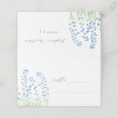 ブルーベルズウォーターカラーブルーフラワー結婚フローラ プレイスカード (外部開封)