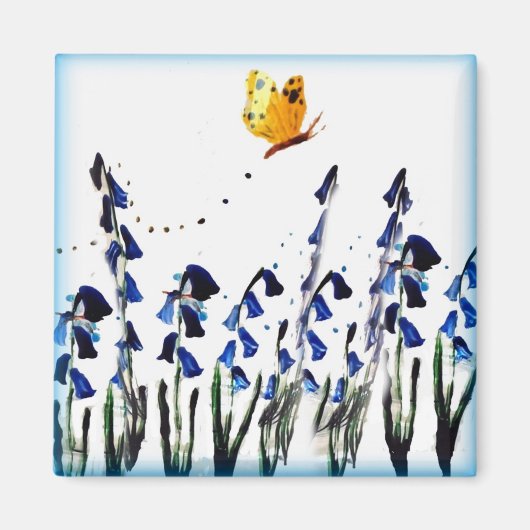 ブルーベルズバタフライフローラ春 マグネット (正面)