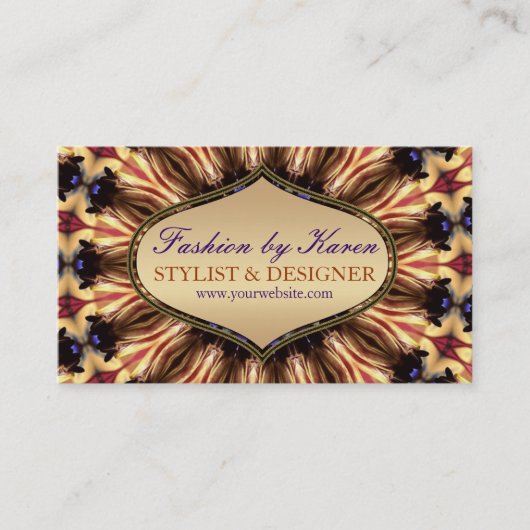 ブルーベルズパープル金ゴールドアース名刺 名刺 (正面)