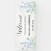 ブルーベルズブルーフラワーエレガント素朴な結婚式 横断幕 (縦)