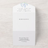 ブルーベルズブルーフローラウォーターカラー結婚自然 オールインワン招待状 (外側)