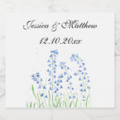 ブルーベルズブルーフローラウォーターカラー結婚自然 ビールラベル (シングルラベル)