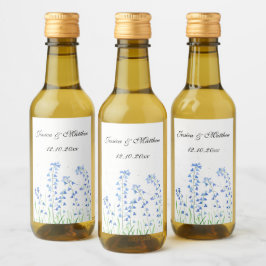 ブルーベルズブルーフローラウォーターカラー結婚自然 ワインラベル