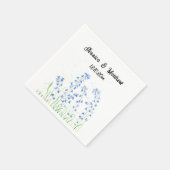 ブルーベルズブルーフローラウォーターカラー自然結婚式 スタンダードカクテルナプキン (角)