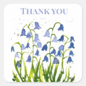 ブルーベルズブルーフローラブライダルシャワー結婚式 スクエアシール (正面)