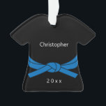 ブルーベルト空手 オーナメント<br><div class="desc">空手のクリスマス装飾で、年パーソナライズされたと共に名前を表に付ける。クリスマスユニークの記念子供へ日。</div>