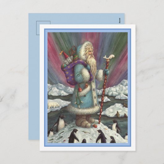 ブルーベルニックル、ノーザンライト&ペンギン シーズンポストカード (正面/裏面)