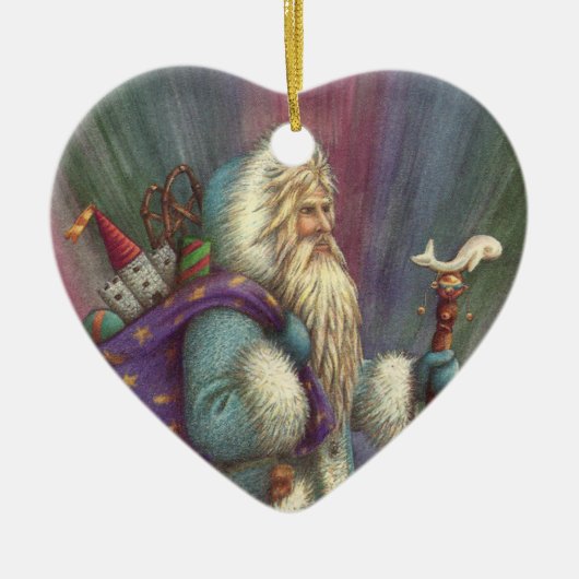 ブルーベルニックル、ノーザンライト&ペンギン セラミックオーナメント (正面)