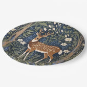 ブルーベルフォレストウィリアムモリスの鹿インスパイア ペーパープレート (アングル)