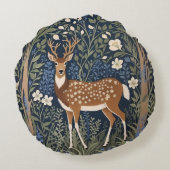 ブルーベルフォレストウィリアムモリスの鹿インスパイア ラウンドクッション (裏面)