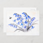 ブルーベルフラワーアジア絵を描インク シーズンポストカード (正面/裏面)