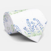 ブルーベルブルーの花パターンフローラ水色 ネクタイ (ロール)