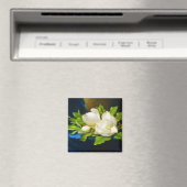 ブルーベルベットのキャンバスに巨大なマグノリアス マグネット (インサイチュ (食洗機))