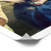 ブルーベルベットのドレスを着た女性のポートレート(油オン ポスター (角)