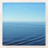 ブルーベルベット太平洋海カラー写真 ガラスコースター (正面)