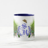 ブルーベルモノグラムカスタム文字 マグカップ (中央)