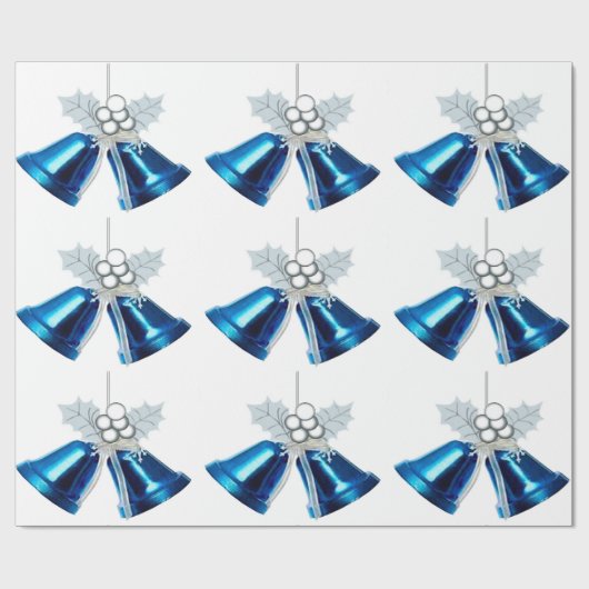 ブルーベル及びホワイトホリーラッピング紙 ラッピングペーパー (フラット)