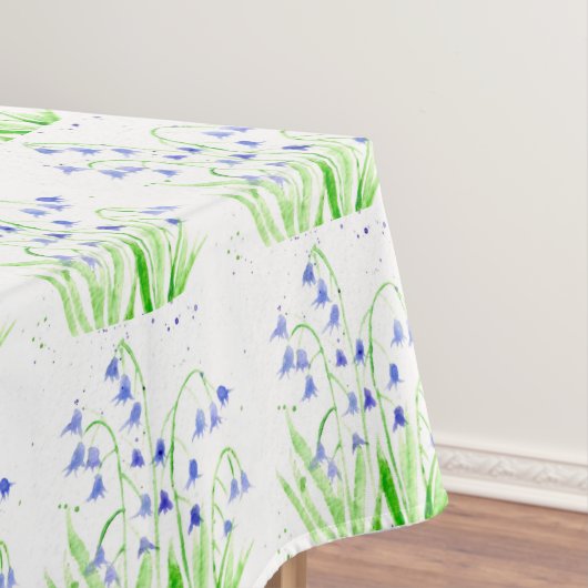 ブルーベル春フローラ水の色の紫色の素朴 テーブルクロス (インサイチュ)