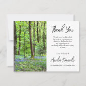 ブルーベル木材インメモリサンキューカード 招待状 (正面)