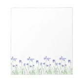 ブルーベル水彩青フローラ自然林 ノートパッド (正面)