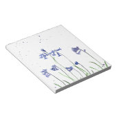 ブルーベル水彩青フローラ自然林 ノートパッド (アングル)