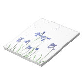 ブルーベル水彩青フローラ自然林 ノートパッド (回転)