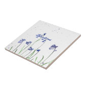 ブルーベル水色フローラ青かわいらしエレガント タイル (側面)