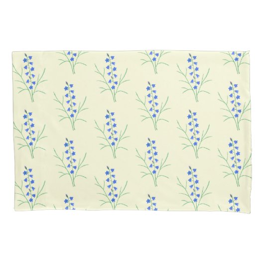 ブルーベル淡い色のイエロー標準ピローケース 枕カバー (正面)