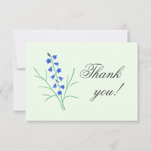 ブルーベル淡い色のイエロー結婚ズサンキューカード サンキューカード (正面)