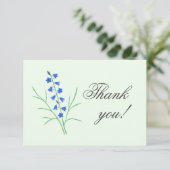ブルーベル淡い色のイエロー結婚ズサンキューカード サンキューカード (スタンド正面)