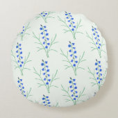 ブルーベル淡い色のグリーンラウンドピロー ラウンドクッション (正面)
