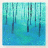 ブルーベル絵画ウッドランド ガラスコースター (正面)