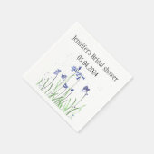 ブルーベル花水彩青ブライダルシャワー スタンダードカクテルナプキン (角)