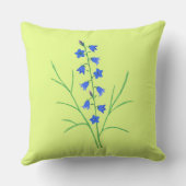 ブルーベル花淡い色の黄装飾用クッション クッション (裏面)