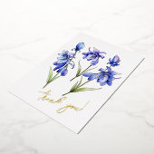 ブルーベル花「ありがとう！」 編集可能 箔シーズンカード (回転した状態)